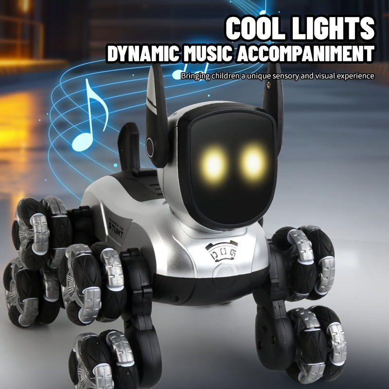 Rechargeable Electronic Interactive Intelligent Robot Dog, Remote Control Stunt Robot Toys with Remote Control, Music, Action Show for Boys And Girls Birthday Gifts And Christmas, Halloween Gifts.