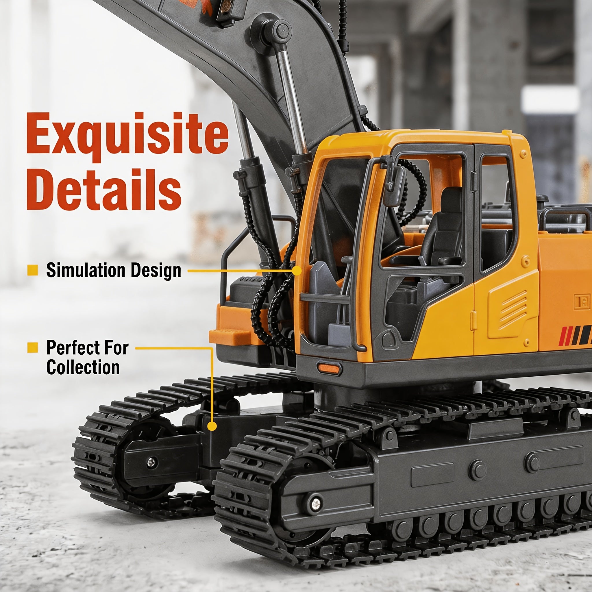 4pcs/3pcs/2pcs Set Remote Control Engineering Vehicle Set, 2.4G High-Tech 11-Channel Remote Control Excavator Dump Truck Bulldozer Alloy Plastic Engineering Vehicle Remote Control Construction Toy Car Set-Lingkun