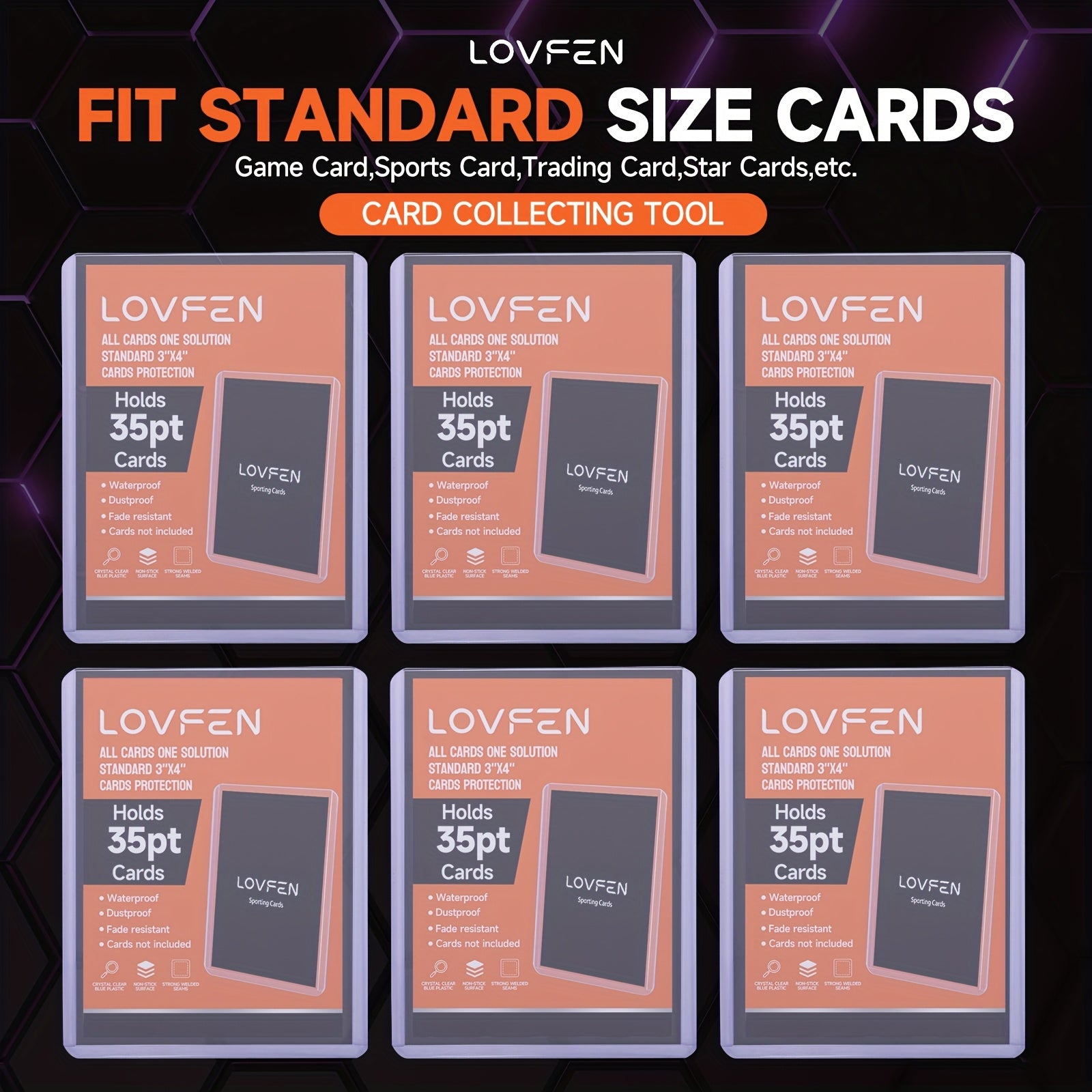 LOVFEN 4000CT Top Loads Card Sleeves For Cards, 3" X 4" Baseball Card Protectors, Trading Card Sleeves Hard Plastic Fit For Baseball, Football Cards (2000 Top Loads + 2000 Soft Sleeves) Easter Gift