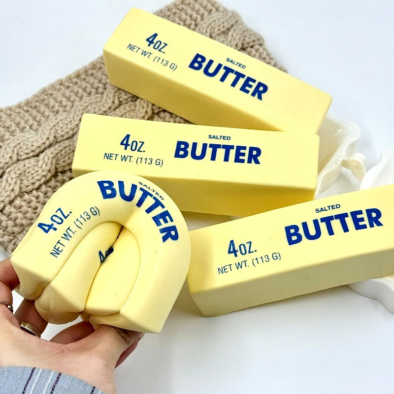 [Bread And Butter Set] 2pcs Slow-Rebound Bread And Butter Set - Custard Bread And Butter Stick, Soft As Real Bread Squeeze Toys, Non-Toxic Desk Decor with Creamy Scent, Cute And Squishy for Anxiety Relief