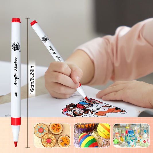 TBC The Best Crafts 120 Colors Acrylic Paint Markers,Waterproof, Non-Toxic, odorless, Suitable for Paper, Pottery, Stones,back to shcool