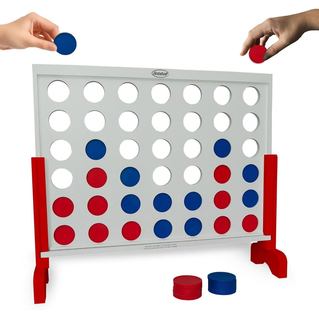 Bolaball 4 in a Row Games, 1.8 FT Jumbo 4-to-Score Indoor & Outdoor Game for Adults, Giant Family Fun Lawn & Yard Games, Perfect Strategy Game for Holiday Party & Family Gatherings