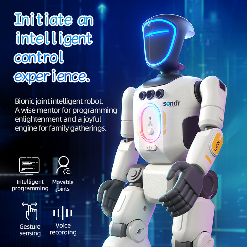 Advanced Humanoid Robot with Smart Remote, Pose-Controlled Joints, Gesture Sensors & Voice Recorder