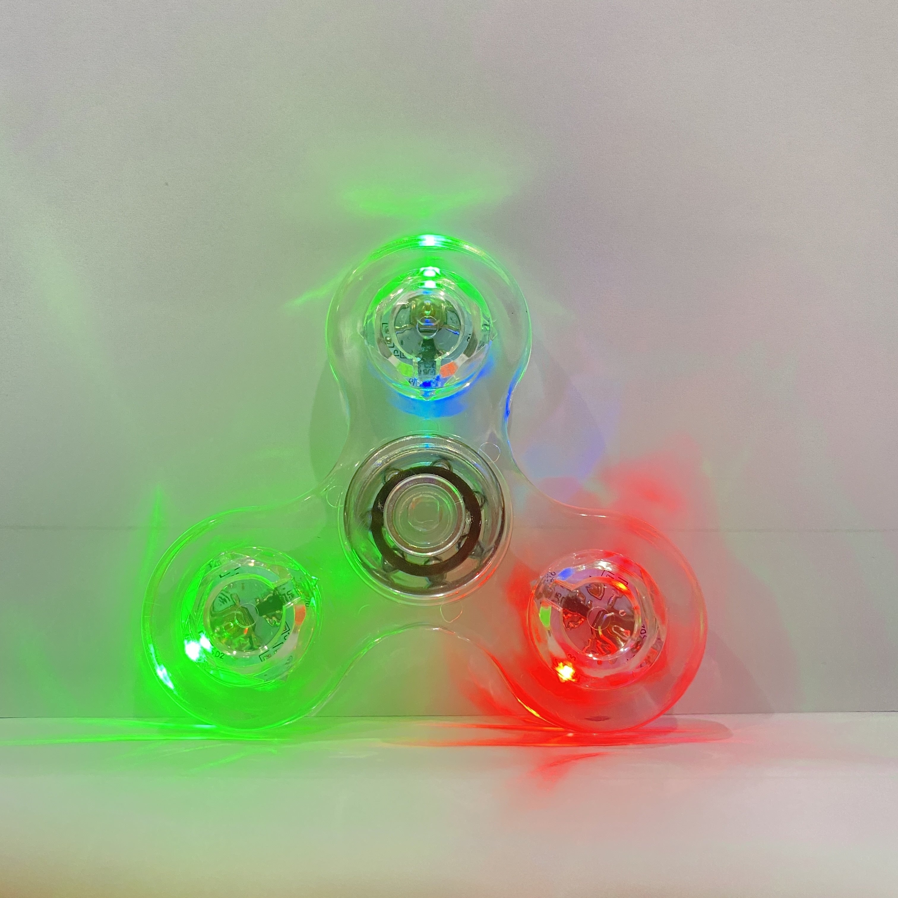 12pcs LED Crystal Fidget Spinner with Vibrant Lights - Glow-in-the-Dark, Adjustable Relax Gyroscope, Transparent PC Material, 4-Gear Colorful Spinning Top for Youngsters, Fidget Toys