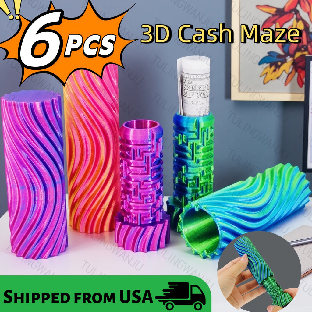 3D Cash Maze Present Container, Festive Gift Box, Decorative Storage Items, 3D Printed Present Box, Suitable for Christmas, Halloween, And Easter