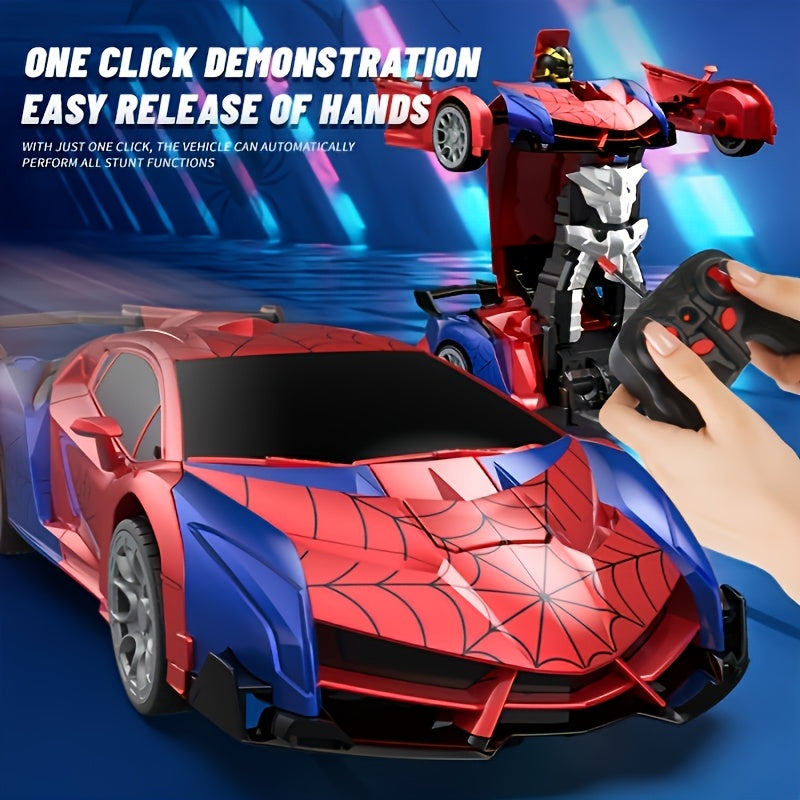 Remote-controlled Car, One-button Transforming Robot Toy Car With Cool LED Headlights, 1:18 Scale, 360-degree Spinning And Drifting, Perfect As A Christmas Gift, Birthday Gift, Or Easter Gift For Boys And Girls