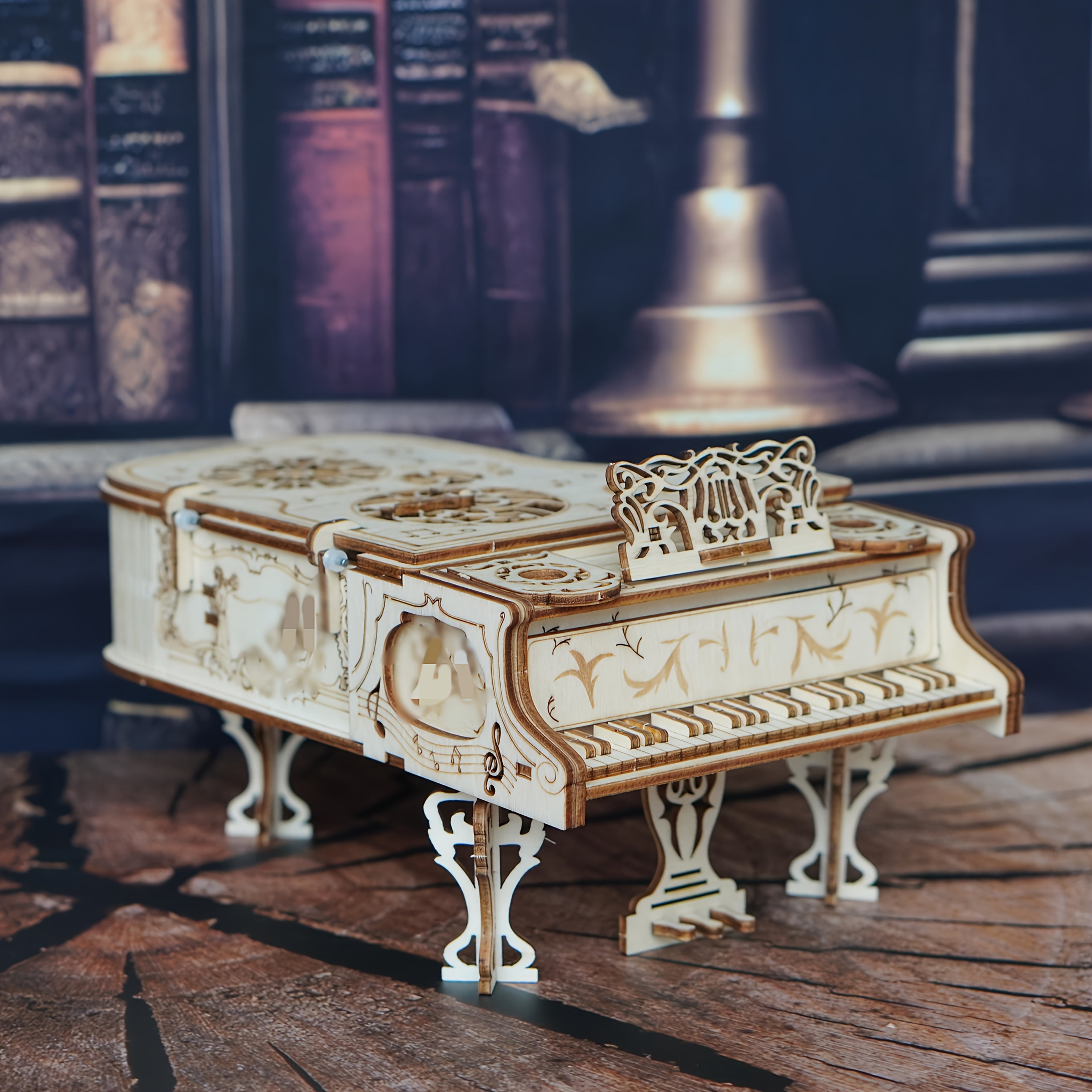 A Detailed Wooden Piano Puzzle Model Kit, Ideal for Assembling by Hand. This Musical-Themed Toy Makes a Wonderful Gift for Loved Ones And Includes a Craft Kit with Complex Designs And Plywood Materials