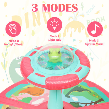 Dinosaur Sit And Spin Toy For Toddlers Girls Ages 18M+, Birthday Gift For Toddler, 360° Spin Seat Indoor Interactive Sensory Toy With Music