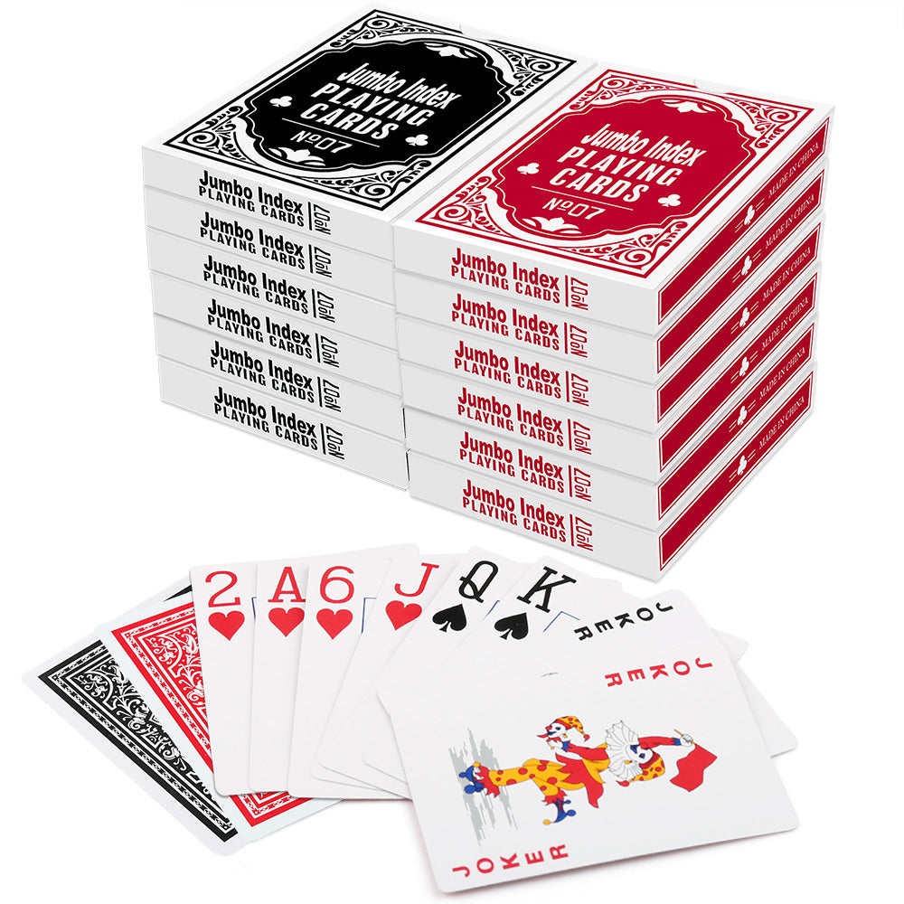 Large Print Playing Cards, Jumbo Index, 24/12 Decks of Cards, Black and Red, Poker Size Cards