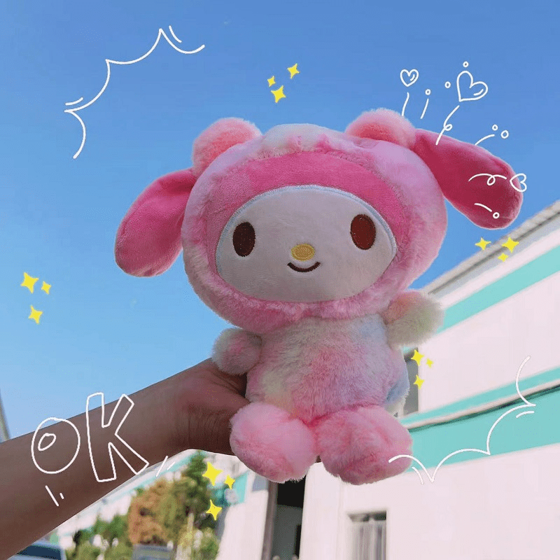 1pc Sanrio Hello Kitty, Kuromi, Melody, Cinnamoroll Cute Cartoon Delicate Girly Plush Stuffed Doll Stress-Relieving Toy, Birthday And Festival Gift