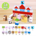 54pcs Magnetic Construction Block Set - Farm Animal And Farmer Theme STEM Educational Toy, Magnetic Cubes for Children, Creative And Learning Building Toys, Ideal Gift for Christmas, Birthdays, And Easter