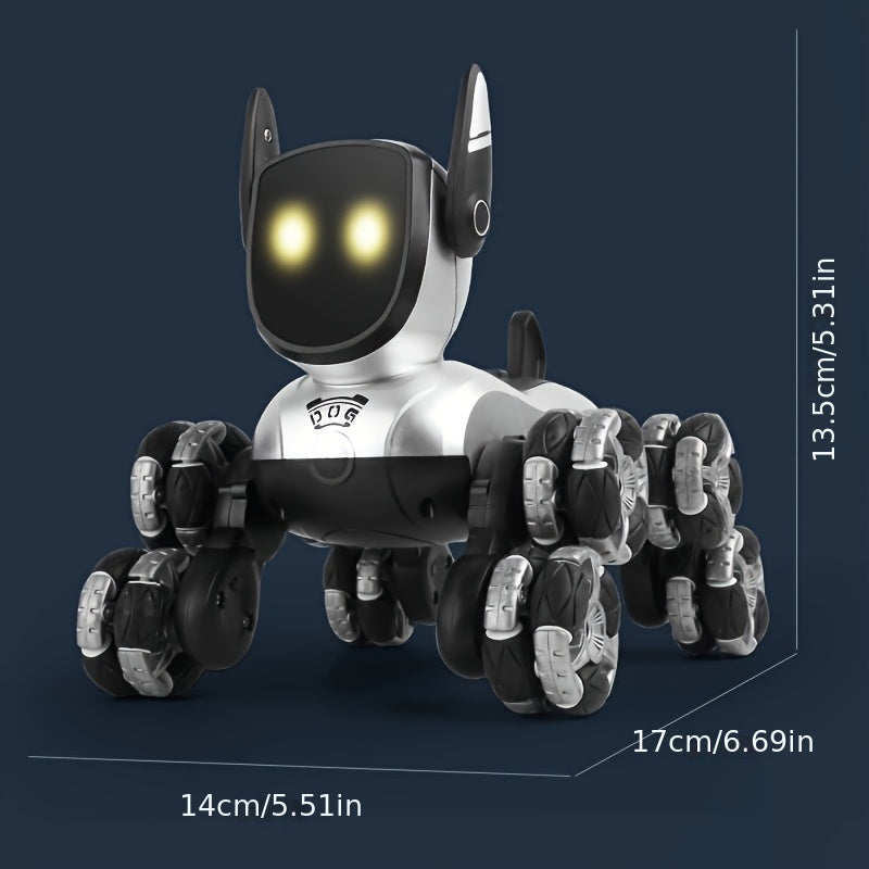 Rechargeable Electronic Interactive Intelligent Robot Dog, Remote Control Stunt Robot Toys with Remote Control, Music, Action Show for Boys And Girls Birthday Gifts And Christmas, Halloween Gifts.