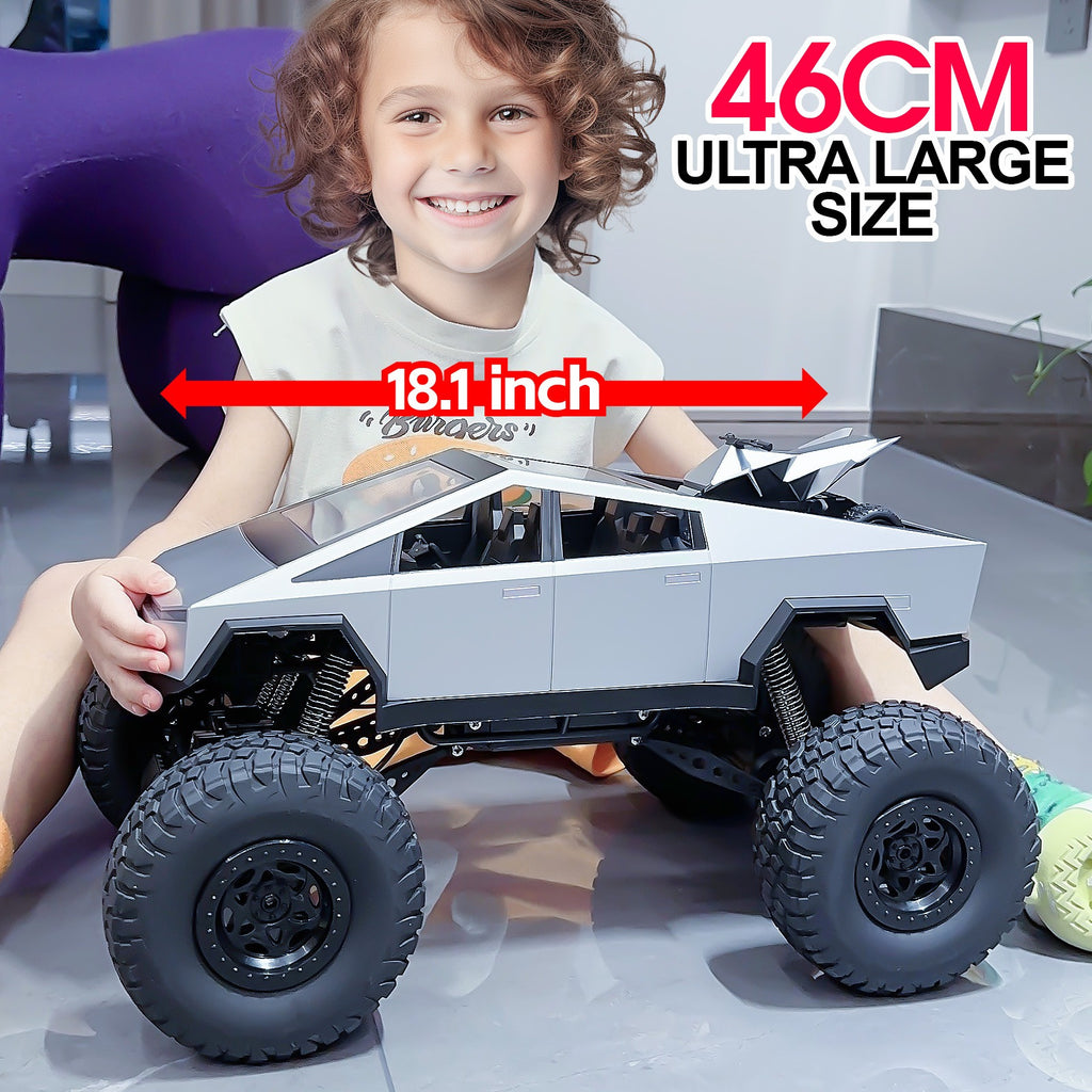 Huge RC Pickup Truck Remote Control truck Model Car with Free Gift Motorcycle Powerful Climbing Vehicle for All Various Terrains Great Christmas and New Year Gift for Kids Automobile