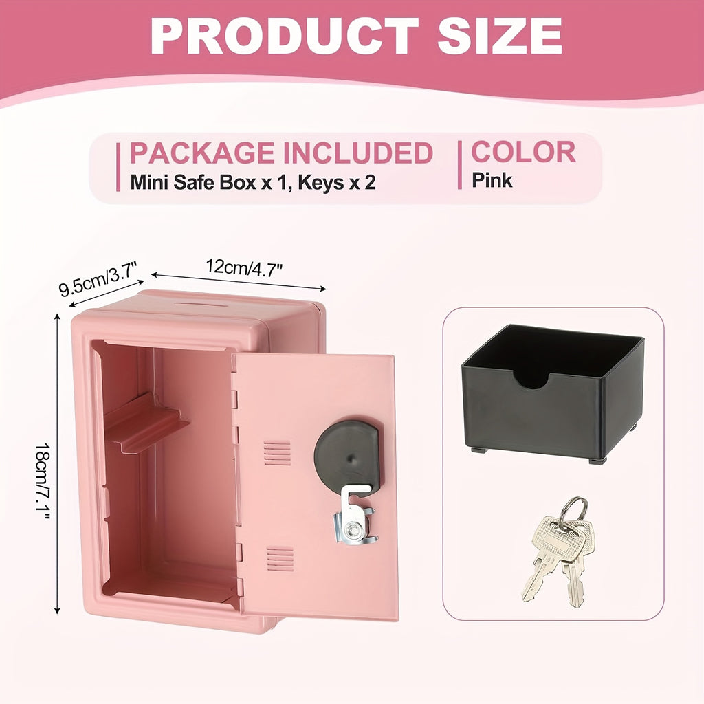 1pc Secure Metal Coin Bank Safe, Save Money Box Cash Storage Box with Key And Combination Lock, Small Money Bank with Removable Drawer, Home/office with Ideal for Back to School, Halloween, Christmas, New Year Gifts