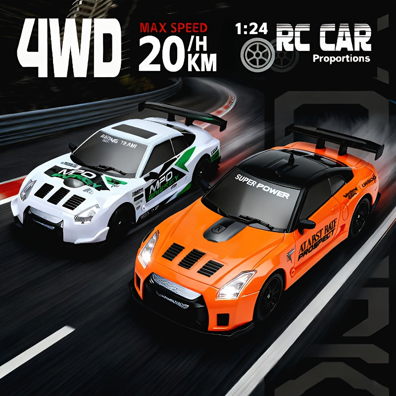 RC Drifting 1:24 Scale Four-wheel Drive High-speed Model Car, Drifting Tire Racing Sports Toy, Suitable for Adults, Boys, Girls And Children, Birthday, Christmas, New Year Gifts
