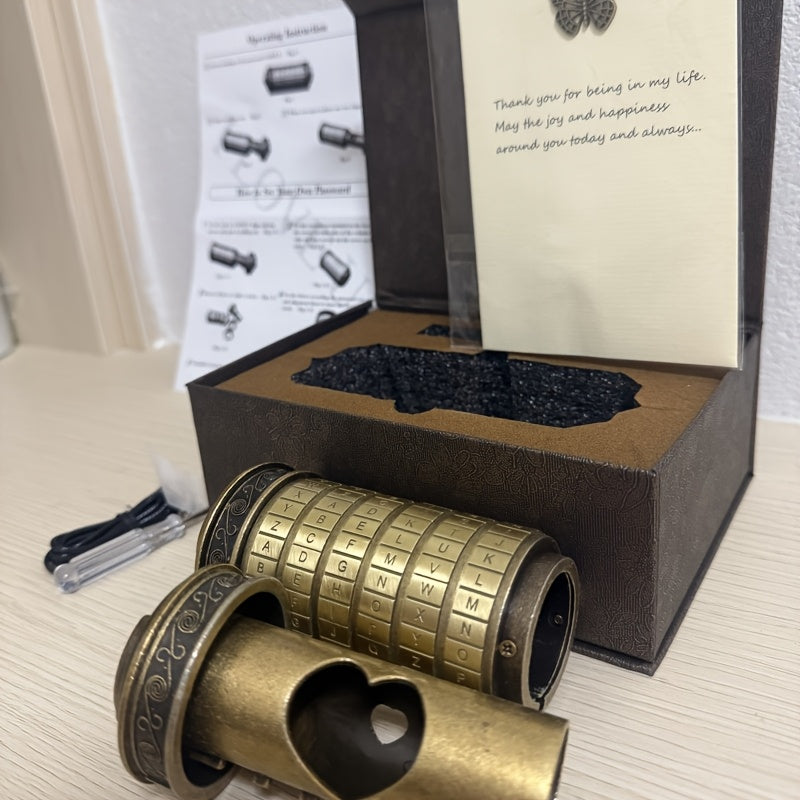 Retro Mini Combination Lock, Brain Teasers, Boxed Puzzles, Creative Puzzle Gift Sets, Puzzle Games, Fun, Creative, And Romantic, Birthday Gifts, Combination Lock Wedding Gifts, Valentine's Day Gifts, Escape Room Props, Christmas Gifts