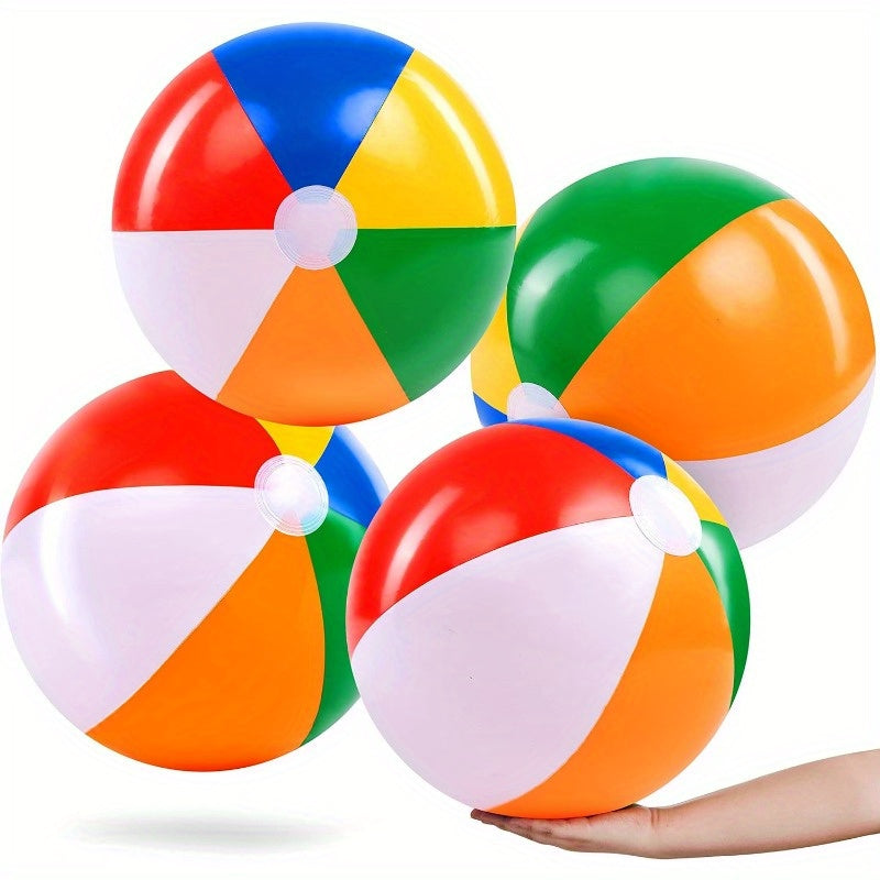 SYNCFUN 4-Pack 20" Beach Balls - Large Rainbow Beach Ball Inflatable Pool Toys For Party Supplies Decorations, Adults Kids Birthday Luau Summer Beach Water Games Beachball Multi-Item Party Favor Packs