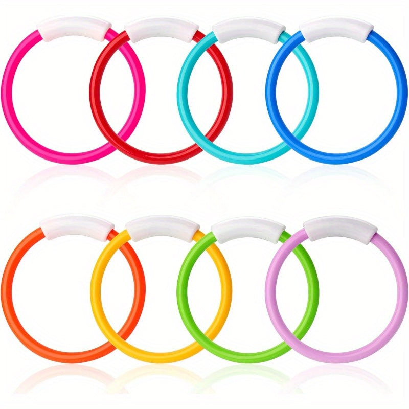 SYNCFUN Dive Rings Pool Toys, 8pcs Colorful Pool Rings for Kids, Underwater Training Swimming Diving Toy for Kids Gifts Summer Swim Water Fun Games, Multi-Item Party Favor Packs