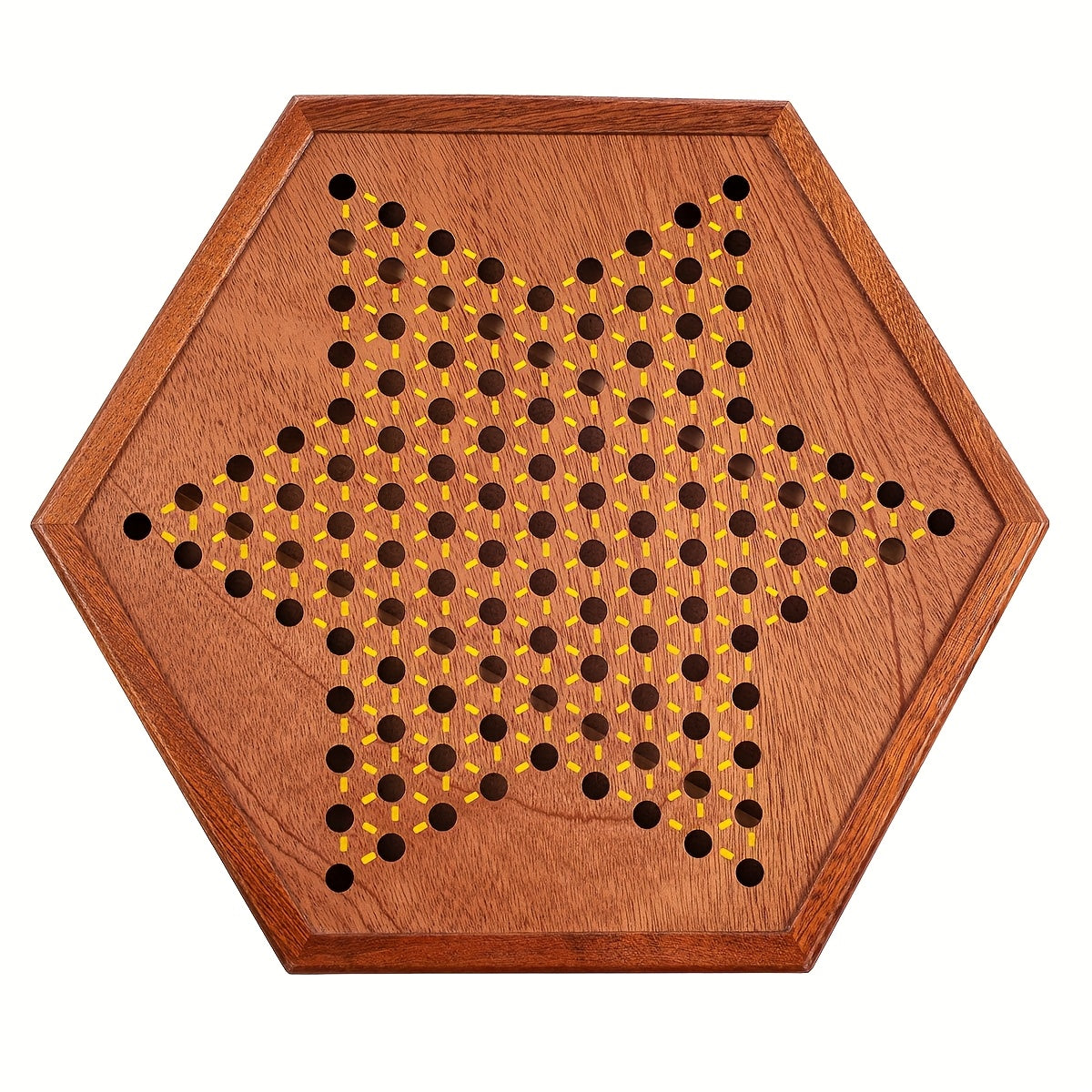 1 Set Deluxe Wooden Chinese Checkers Game - 12.5" Hexagonal Board with Storage Drawer, 60 Acrylic Marbles & 12 Spare - Classic Family Strategy Game for Home Gatherings - Perfect Gift for Family & Friends