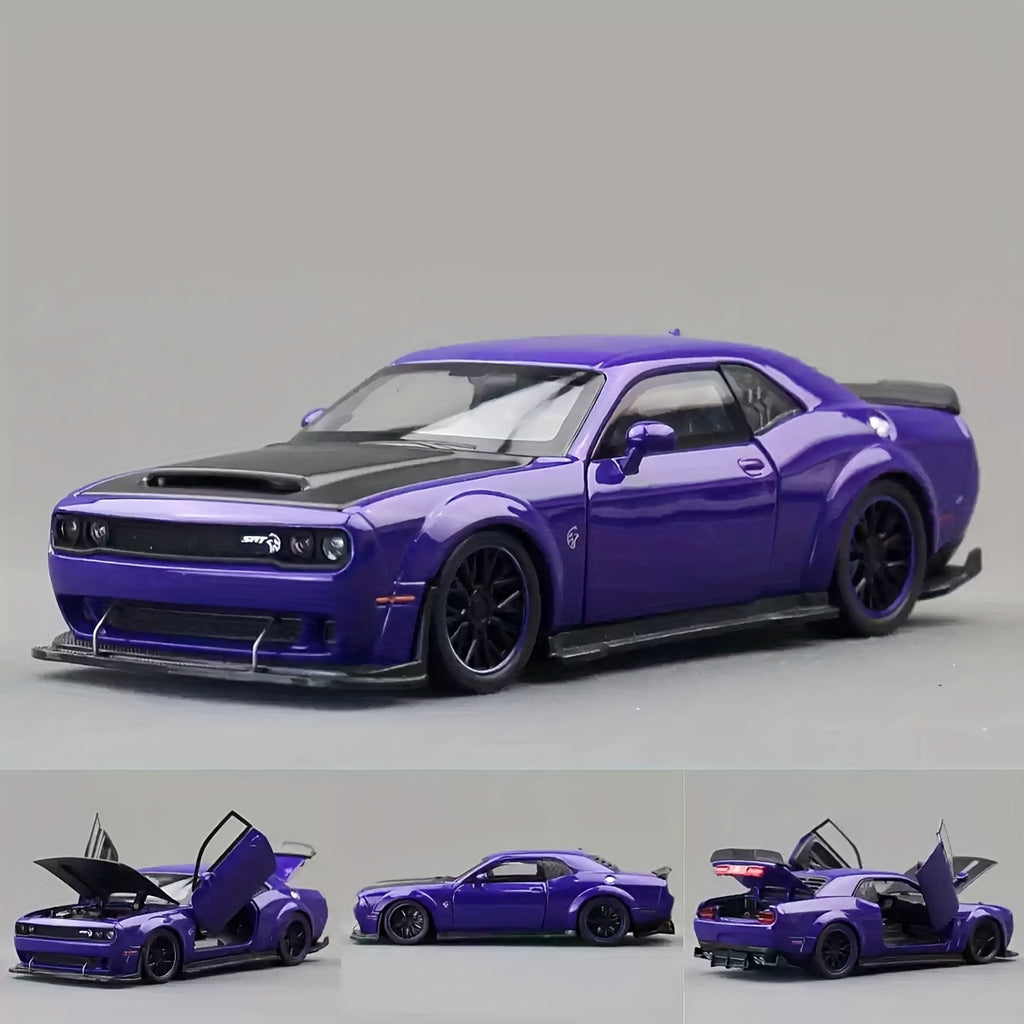 1:32 Scale Dodge Hellcat Alloy Die-Cast Car Model - Openable Doors, with Display Base, Collectible Mini Vehicle, Exquisite Ornament And Gift for Friends, Birthday, Christmas, New Year