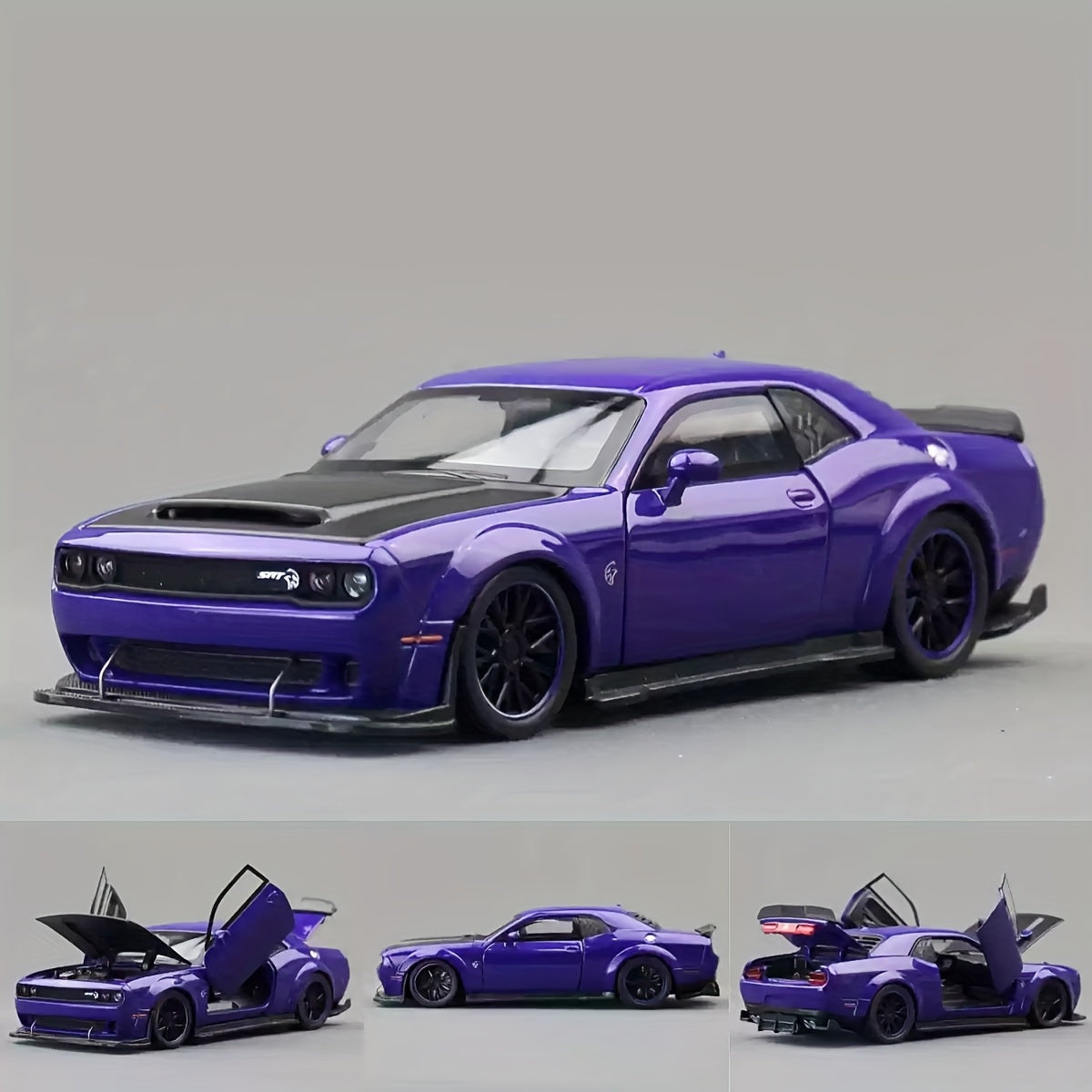 1:32 Scale Dodge Hellcat Alloy Die-Cast Car Model - Openable Doors, with Display Base, Collectible Mini Vehicle, Exquisite Ornament And Gift for Friends, Birthday, Christmas, New Year