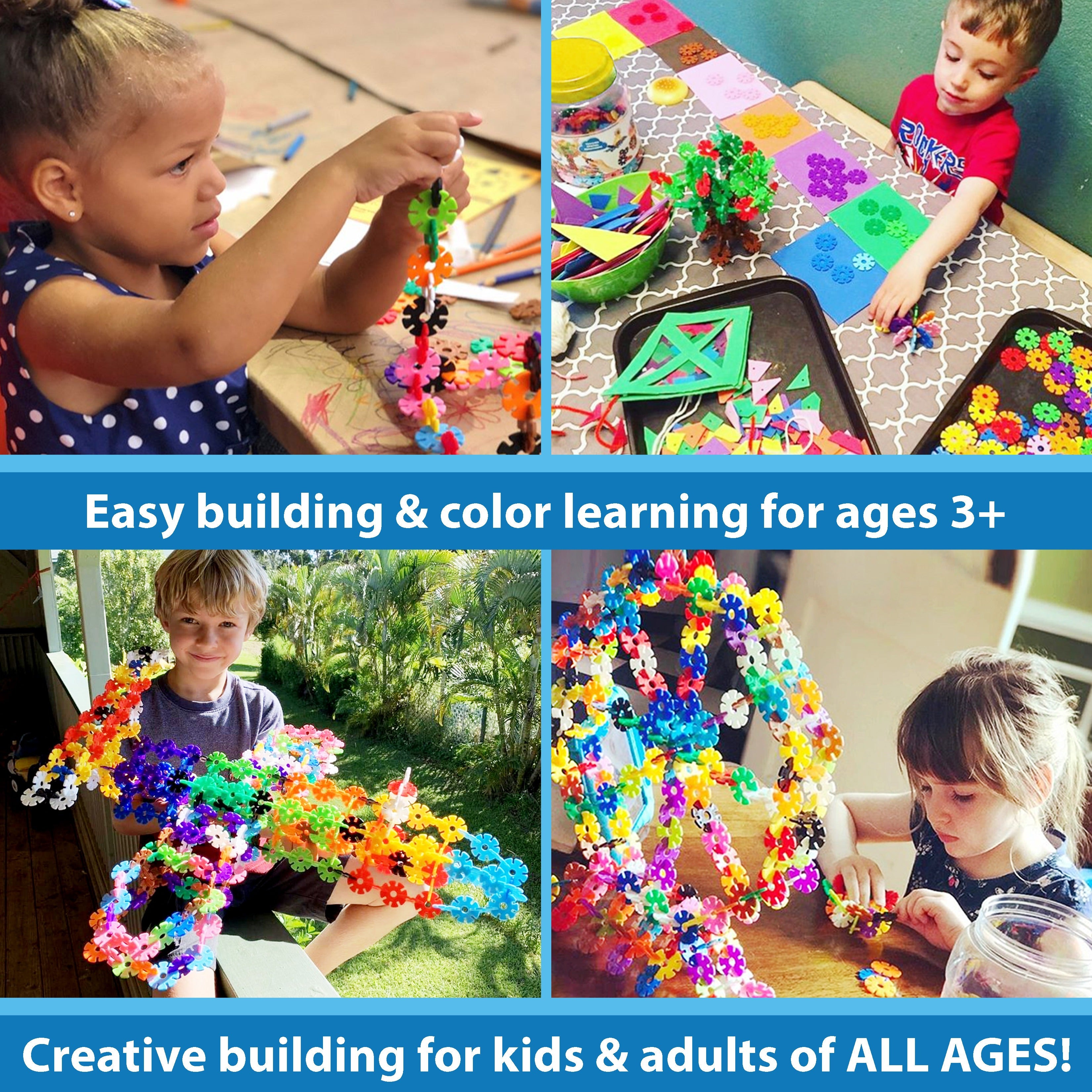 VIAHART Brain Flakes 500 Piece Interlocking Plastic Disc Set - A Creative and Educational Alternative to Building Blocks - Tested for Children's Safety - A Great STEM Toy for Both Boys and Girls!