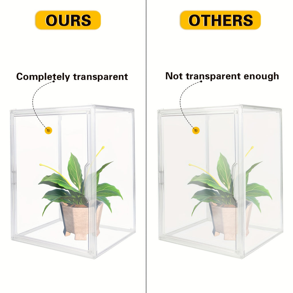 1/2pcs XL Clear Stackable Acrylic Storage Bins with Magnetic Lid, Dustproof Large Showcase for Helmet, Figures Collectibles, Shoe, Book, Bag Organizer Cosmetic Display Cases