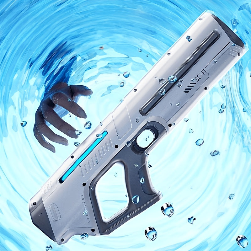 Auto-filling Electric Water Gun, Pulse Jet Water Gun with LED Light Show, 40-foot Long-range Fast Shooting Water Gun, USB Rechargeable Large-capacity Water Gun, Suitable for Children and Adults, Adult Water Gun Is Suitable for Swimming Pool Beach