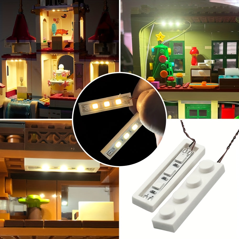 Set of 20pcs of 1X4 Building Block LED Lighting Kit, Compatible with MOC Building Block Additions, Designed for Creating Modules with Bricks City 3710