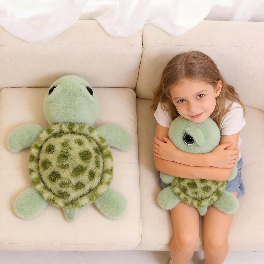 The Best Gift for Girls Is The Big-eyed Turtle Plush Toy And Turtle Pillow. It's A Large-sized Birthday Present And A Small Turtle Plush Toy. It's A 15.75-inch Big-eyed Turtle Plush Toy, A Cute Turtle Plush Toy, A Melancholy Turtle Plush Toy