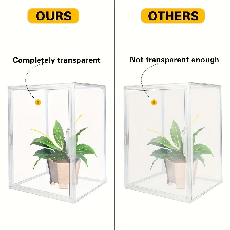 1/2pcs XL Clear Stackable Acrylic Storage Bins with Magnetic Lid, Dustproof Large Showcase for Helmet, Figures Collectibles, Shoe, Book, Bag Organizer Cosmetic Display Cases