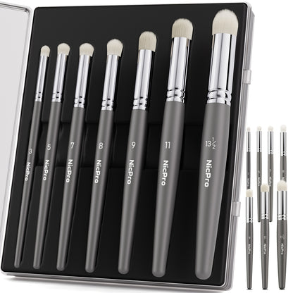 Nicpro Dry Brush Miniature Painting, 7 Sizes Professional Drybrush Set with Storage Case, Hobby Detail Paint Brushes
