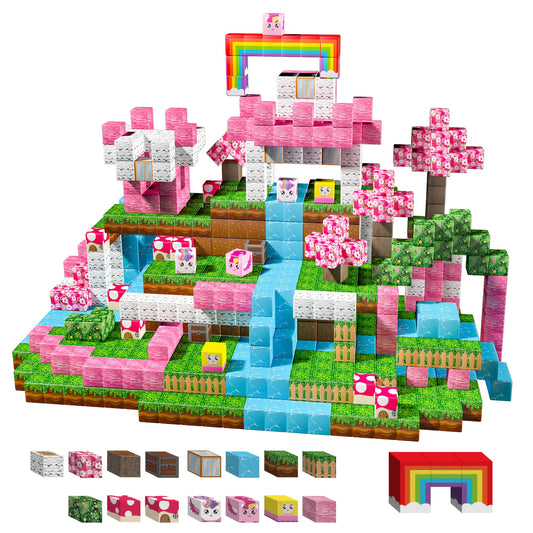 48pcs/110pcs Magnetic Building Blocks Unicorn STEM Toys Suitable for Toddlers, Magnetic Cubes with Magnets for Girls &, Birthday Gifts, Sensory Learning Toys for Ages 3+ (Multicolor)