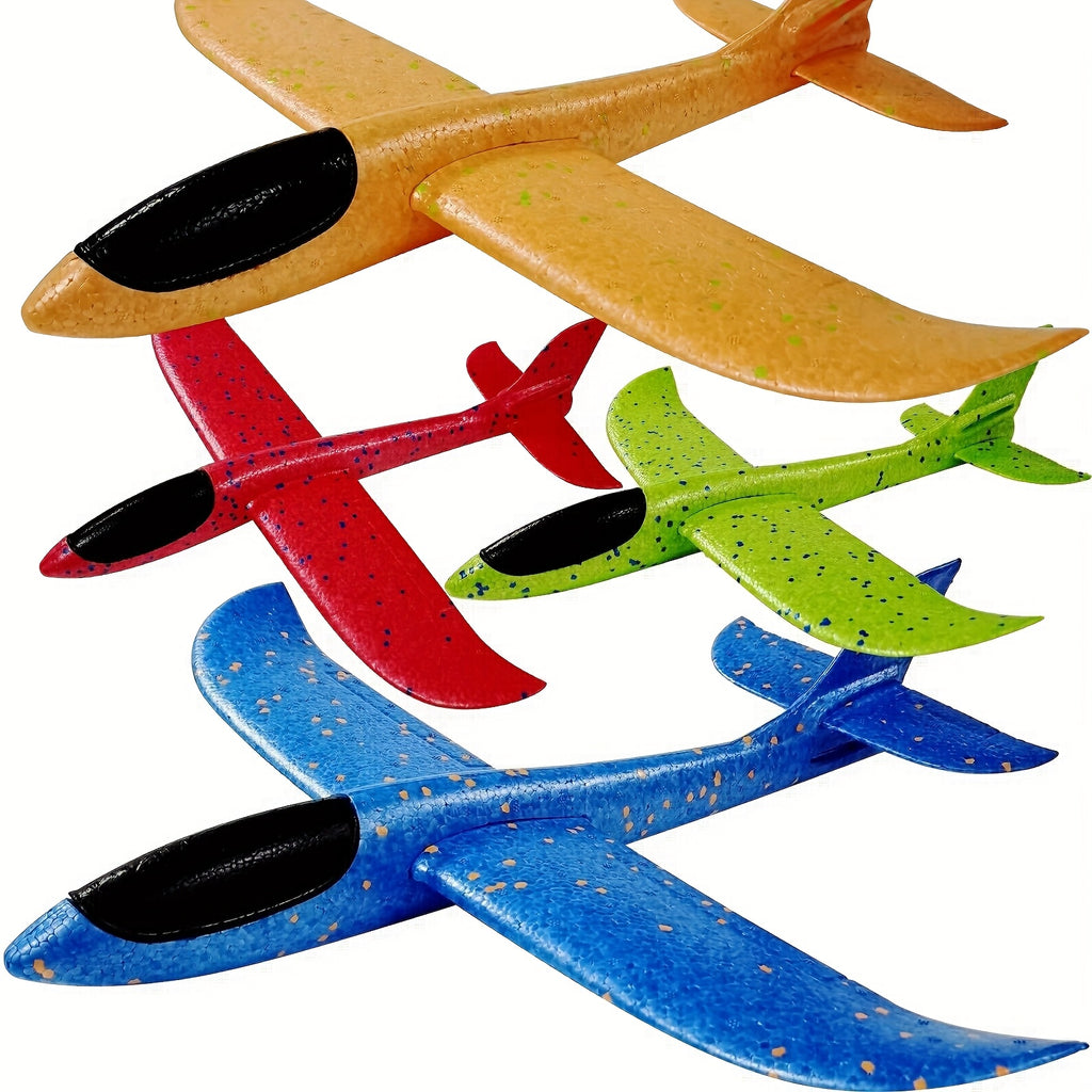 4 6pcs Airplane/flying Toy, 17.5-inch Large Throwing Foam Plane/glider, 2 Flying Modes, Birthday Gift 3 4 5 6 7 8 9 10 11 12-year-old Boy, Outdoor Sports Game Toys