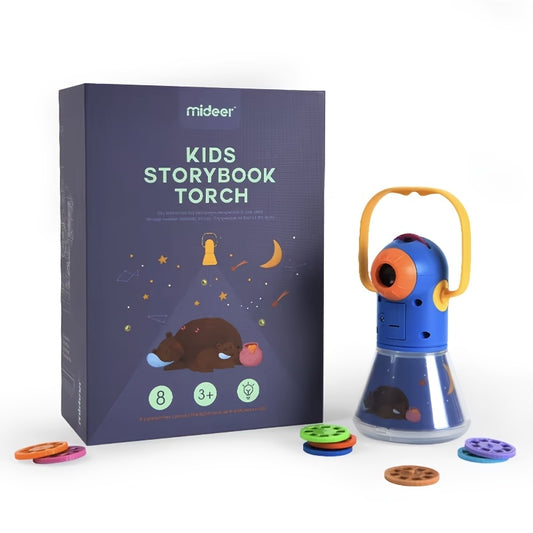 MiDeer Youngsters' Torch Storybook Projector - Creative Educational Toy with 12 Story Reels, Flashlight Fun for Youngsters, Perfect Birthday Gift (Batteries Not Included), Interactive Learning | Creative Design | Sturdy Acrylic Build, MIDEER