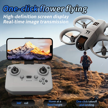 [4K, 180° Rotation] Mini 4K FPV Dual Camera Drone, 180° Camera Rotation, Dual Batteries, Optical Flow Positioning, 360° Flip, Roscope, One-Key Takeoff/Landing, Anti-Shake And Anti-Collision Design, Suitable for Beginners Remote Control Toy, Boys And Girls