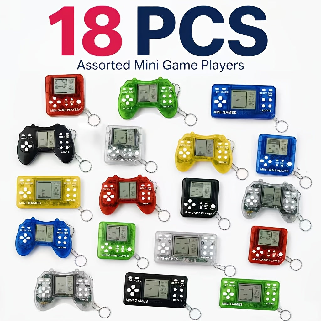 24/18/12/6pcs [Game Keychains] Mini Game Keychains | Video Game Party Favors for Kids, Boys' Birthday Supplies Gaming Party Favors Classroom Prizes Random Color