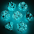 Glow In The Dark Skull Metal Dice Set 7pcs, UV Fluorescent Hollow Polyhedral RPG Dice, DND Dice, Gift For Gamers, Ideal Christmas Halloween Easter Gifts