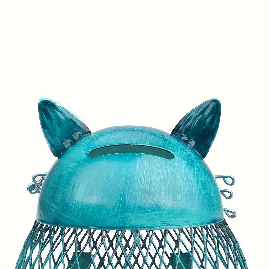 Whimsical Cat Coin Piggy Bank - Ceramic Animal Figurine with Removable Bottom Lid, Adorable Cat-Themed Gift for Feline Fans, Perfect Home Decor for Living Room, Bookshelf, and Office, Ideal Birthday, Halloween, and Christmas Present