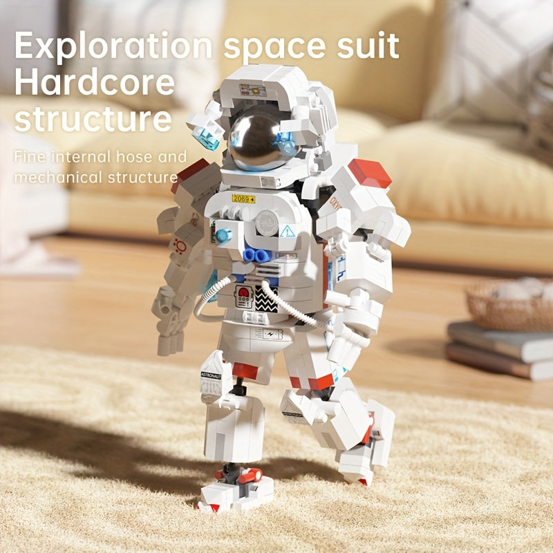 Easter, Easter Gifts, 623pcs Astronaut Mini Building Set - Collection Set, ABS Material, Timeless DIY Home Desk Decoration, Suitable for Boys And Girls, Mini Building Blocks, Assembly Set, Stress-relieving Toy, Children's Festival Gift, Space-themed