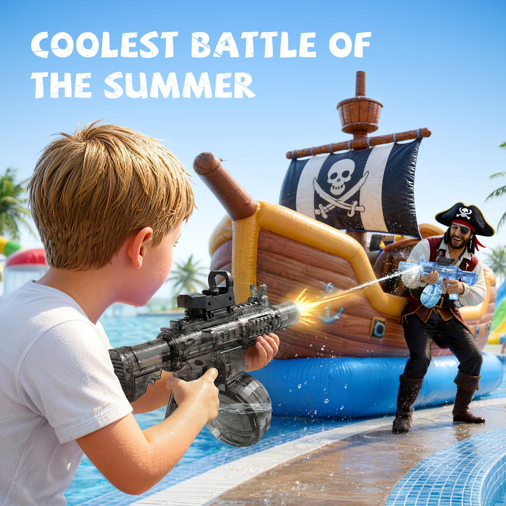 Electric Water Gun For Kids Ages 3-6, Auto Squirt Guns Toys, Large Tank With Sound & Light, Summer Outdoor Pool Beach Party Toys. Birthday Gifts For Boys Girls.