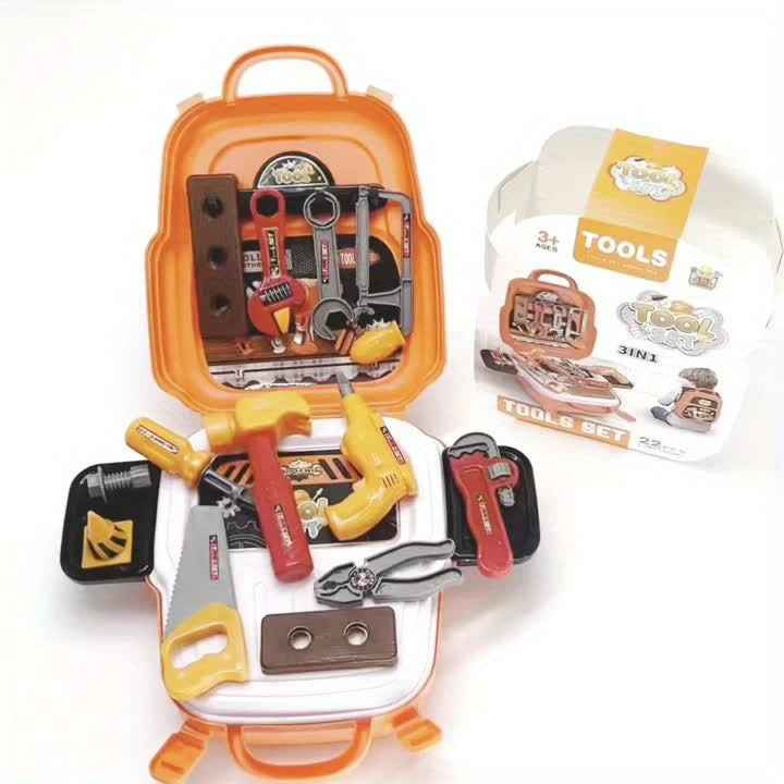 A 22pcs Toy Backpack Set Designed for Boys, Featuring Pretend Home Repair Tools. Perfect for Christmas And Halloween Gifts, on for Toys