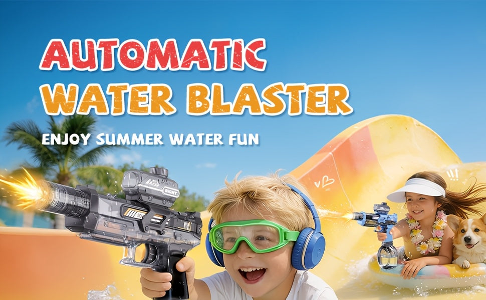 Electric Water Gun For Kids Ages 3-6, Auto Squirt Guns Toys, Large Tank With Sound & Light, Summer Outdoor Pool Beach Party Toys. Birthday Gifts For Boys Girls.