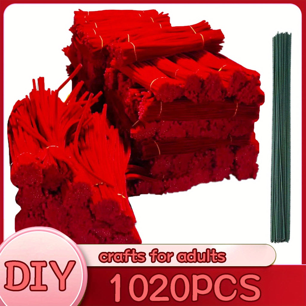 There Are 1020 Solid Color Twist Sticks with Patterned Rods Available in 20 Different Colors. They Feature Upgraded, Thicker Fuzzy Strips, with Ample Quantity Suitable for Various Projects, Crafts, And Are Ideal for Beginners.