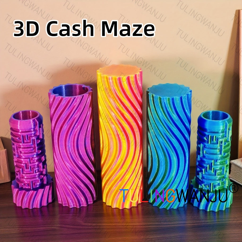 3D Cash Maze Present Container, Festive Gift Box, Decorative Storage Items, 3D Printed Present Box, Suitable for Christmas, Halloween, And Easter