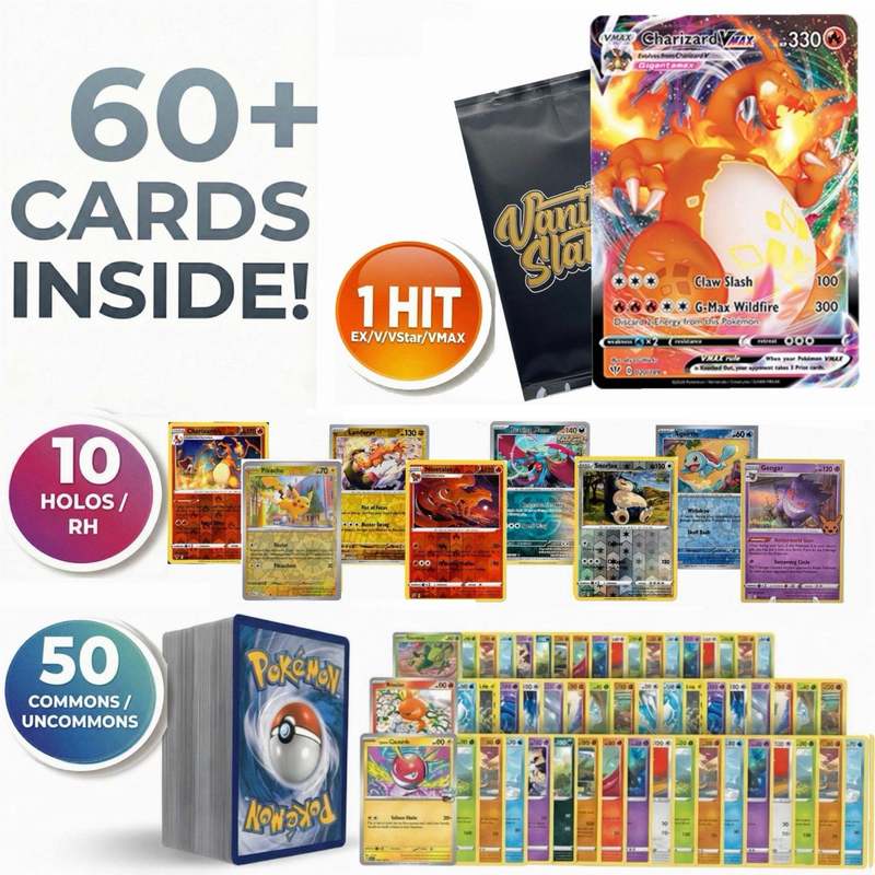 Pokémon Ultra Rare Contender Bundle | 60+ Pokémon Cards | 1 Double or Ultra Rare Hits | 10 Holos/Rares Included | Perfect Gift for Collectors of all Ages & Kids