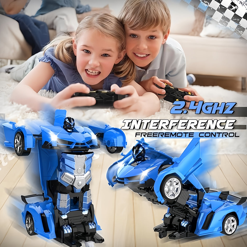 [Gift For Kids] Transforming RC Stunt Car, 360 Degree Drift Robot With Lights, Gift For Kids