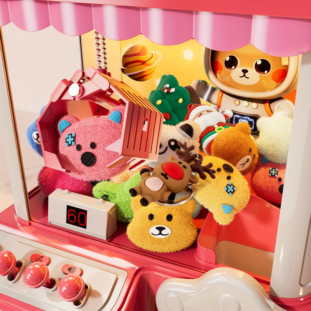 Mini Claw Machine for Kids Toys with Light Music Pink Gift Exercise Hand-Brain Coordination for Children