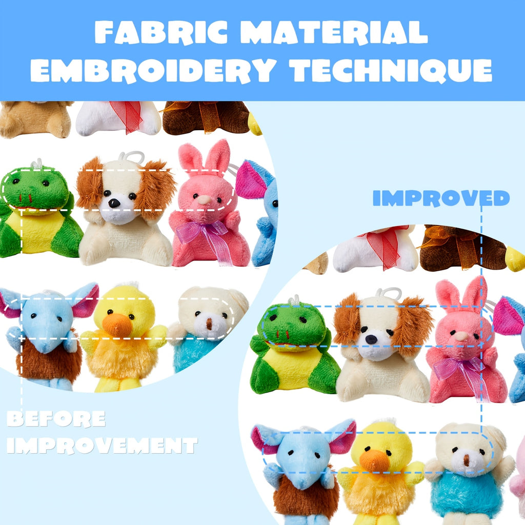24pcs Stuff Animal Plush Toy Can Be Placed In Easter Eggs For Easter Egg Hunt, Plush Figures, Easter Basket Stuffers Fillers, Toys For Party, Easter Classroom Prize Supplies, Mini Animals, Halloween for party Favors Gifts, for party Decoration