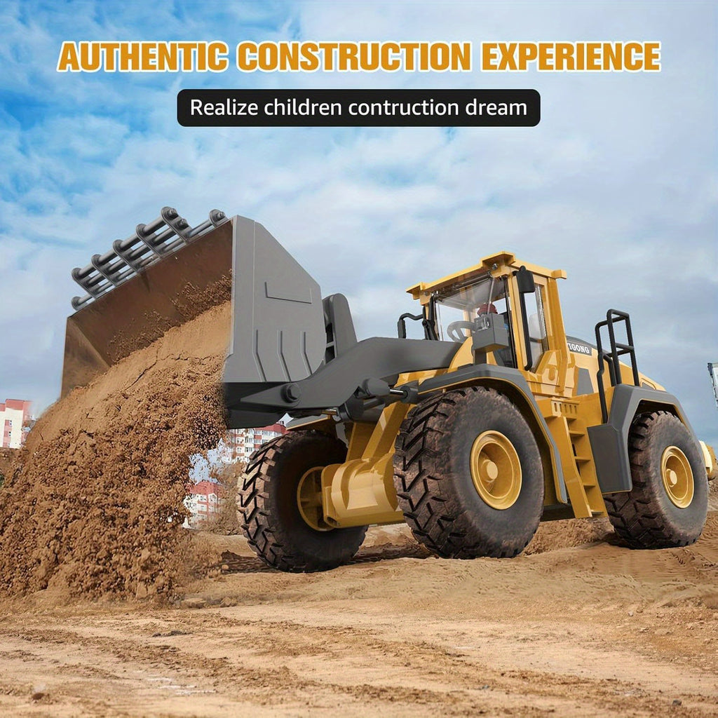 2.4 Ghz Wheel Loader Game-9 Channels Building Game with Realistic Lights and Sounds, 1:20 Scale for Children 6 Years and Older
